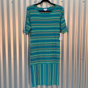 NWT Lularoe Julia Striped Day Dress XL